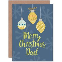 Baubles Snowflakes Dad Christmas Card