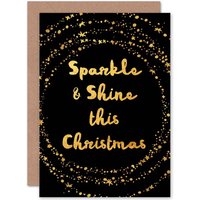Artery8 Sparkle & Shine Christmas Greetings Card in Black