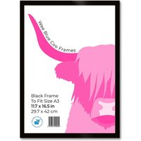 Wee Blue Coo A3 Blank Picture Frame 11.7 x 16.5 Inch (29.7 x 42cm) Acrylic Safety 'Glass' Photo Frame in Black