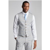Agate Taupe Check Waistcoat Beige 42R