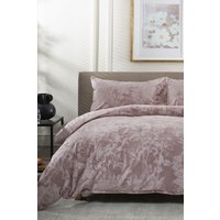 The Lyndon Company Crushed Velvet Chatsworth Printed Duvet Cover Set | Deyongs 1846 in Pink | Size: Double