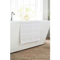 Deyongs Romeo Textured 100% Cotton Bath Mat - 1500gsm Absorbent Bathroom Rug | 1846 in White