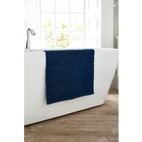 Deyongs Romeo Textured 100% Cotton Bath Mat - 1500gsm Absorbent Bathroom Rug | 1846 in Navy