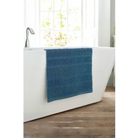 Deyongs Romeo Textured 100% Cotton Bath Mat - 1500gsm Absorbent Bathroom Rug | 1846 in Mid Blue