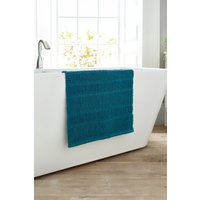 Deyongs Romeo Textured 100% Cotton Bath Mat - 1500gsm Absorbent Bathroom Rug | 1846 in Turquoise
