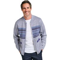 Horizontal Jacquard Zip Cardigan
