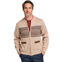 Horizontal Jacquard Zip Cardigan Light