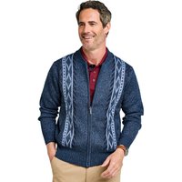 Vertical Jacquard Zipper Cardigan Mid