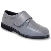 Chums Men's Wide Fit Touch Fasten Leather Shoe in Grey | Size: 8