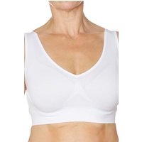 Eden House Women's Pack of 3 Comfort Bras Seamless Crop-Top Style Bras All-Day Comfort in White | Size: 22