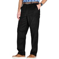 Chums Men's Cotton Corduroy Trousers with Hidden Extra Waistband in Black | Size: 46S