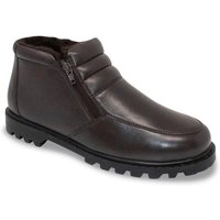 Chums Men's Leather Thermal Lined Twin Zip Winter Boots in Brown | Size: 6