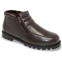 Chums Men's Leather Twin Zip Wide Fit Boot in Brown | Size: 9