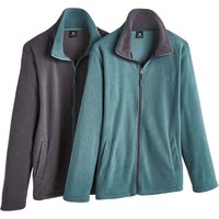 Pack 2 Micro Fleece Jackets Lightweight Contrast Collar