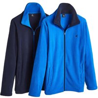 Pack 2 Micro Fleece Jackets Lightweight Contrast Collar