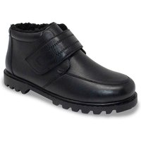 Chums Men's Leather Touch Fasten Boot Extra Wide Fit in Black | Size: 13