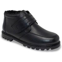 Chums Men's Leather Touch Fasten Boot Extra Wide Fit in Black | Size: 9
