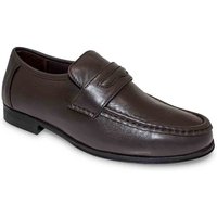 leather Slip on Wide Fit Moccasin Shoe