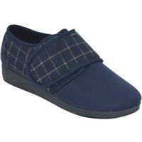 Extra Wide Fit Touch Fasten Slipper Outdoor Sole