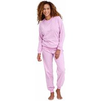 Amber Women's Cotton Jersey Ski Pyjama Set Floral Print Pyjamas in Lavender | Size: 10