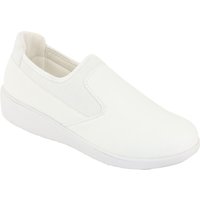 Truflex Women's Wide EE Fit Slip On Memory Foam Leisure Shoe - Lightweight & Elastic in White | Size: 5