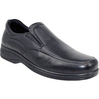 Pegasus Men's Premium Comfort Wide Fit Slip On Shoe in Black | Size: 10