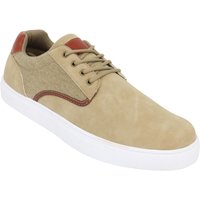 Pegasus Men's Wide Fit Lace-Up Trainers - Smart-Casual Shoes with Canvas Trim - in Beige | Size: 10