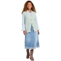 Two Pocket Knitted Waistcoat Basket Weave Texture Mock Horn