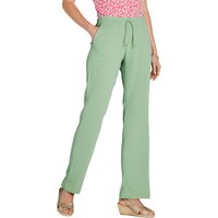 Amber Women's Crinkle Crepe Trouser in Green | Size: 20XS