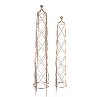 Ascalon Design Ltd Wirework Obelisk Plant Support (Set of 2) - Metal - Dark Rust in Brown