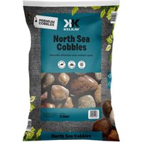 Premium North Sea Cobbles Decorative Stone Pebbles & Grey Bag