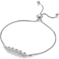 Hot Diamonds Women's Tender White Topaz Bracelet in Silver | Size: 21 cm