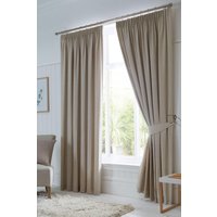 Fusion 'Dijon' Thermal & Blackout Fully Lined Pencil Pleat Curtains in Natural | Size: 168 cm width x 229 cm drop