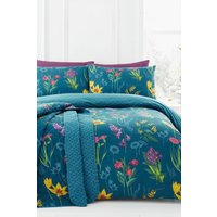 Dreams & Drapes 'Ingrid' Geo Print Foulard Duvet Cover Set in Teal | Size: King