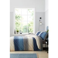 Fusion 'Betley' Classic Wide Stripe Duvet Cover Set in Blue | Size: Double
