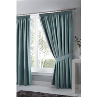 Fusion 'Dijon' Thermal & Blackout Fully Lined Pencil Pleat Curtains in Duck Egg Blue | Size: 168 cm width x 183 cm drop