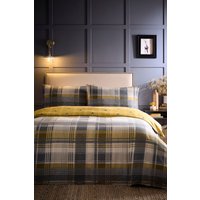 & Connolly Check 100% Brushed Cotton Duvet Cover Set Double