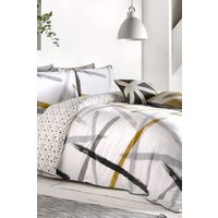 Appletree 'Leda' 100% Natural Cotton Print Duvet Cover Set in Grey | Size: Super King