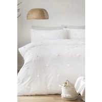 Appletree 'Dot Garden' 100% Cotton Embellished Duvet Cover Set in White | Size: King