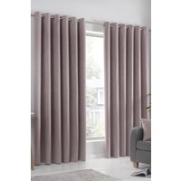 Fusion 'Strata' Triple-Woven Dimout Eyelet Curtains in Rose | Size: 117 cm width x 183 cm drop