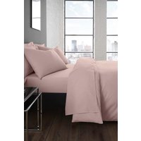 Serene 'Plain Dyed' Soft Touch 32cm Fitted Bed Sheet in Light Pink | Size: Double