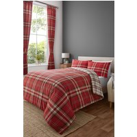 Catherine Lansfield 'Kelso Check' Reversible Duvet Cover Set in Red | Size: Single