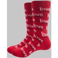 Beatles Women's Love Me Do Repeat Ankle Socks in Red