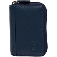 PRIMEHIDE Women's 'Concertina' RFID Leather Credit Card Wallet in Navy