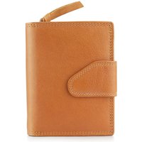 PRIMEHIDE Women's Medium Trifold Purse - Real Leather, RFID Secure, 12 Card Slots in Tan
