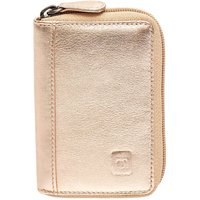 PRIMEHIDE Women's 'Concertina' RFID Leather Credit Card Wallet in Rose Gold