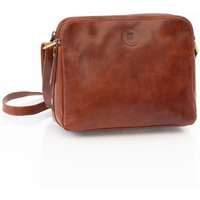 PRIMEHIDE Women's 'Orion' Leather Double Zipper Bag in Tan