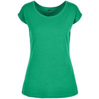 Build Your Brand Women's Wide Neck T-Shirt in Emerald | Size: Medium