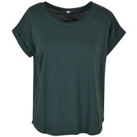 Build Your Brand Women's Long Slub T-Shirt in Bottle Green | Size: 3XL