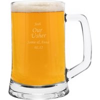 Engraved Glass Pint Stern Tankard